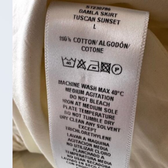 Silvia Tcherassi Damla Tuscan Sunset Degrade-Print Cotton Skirt Whimsical Artsy - Picture 11 of 16